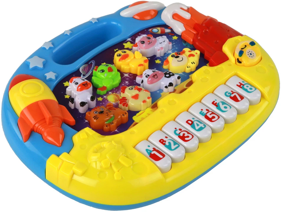 Vaikiškas edukacinis pianinas Lean Toys, kosmoso tema, 24x19x5 cm