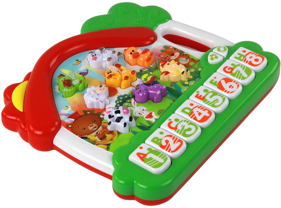 Lean Toys Vaikiškas pianinas su gyvūnais ir anglų kalbos mokymosi funkcija
