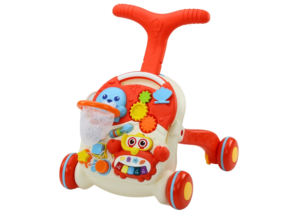 Lean Toys Stumdukas ir interaktyvus edukacinis stalas 2in1 Huanger, raudonas