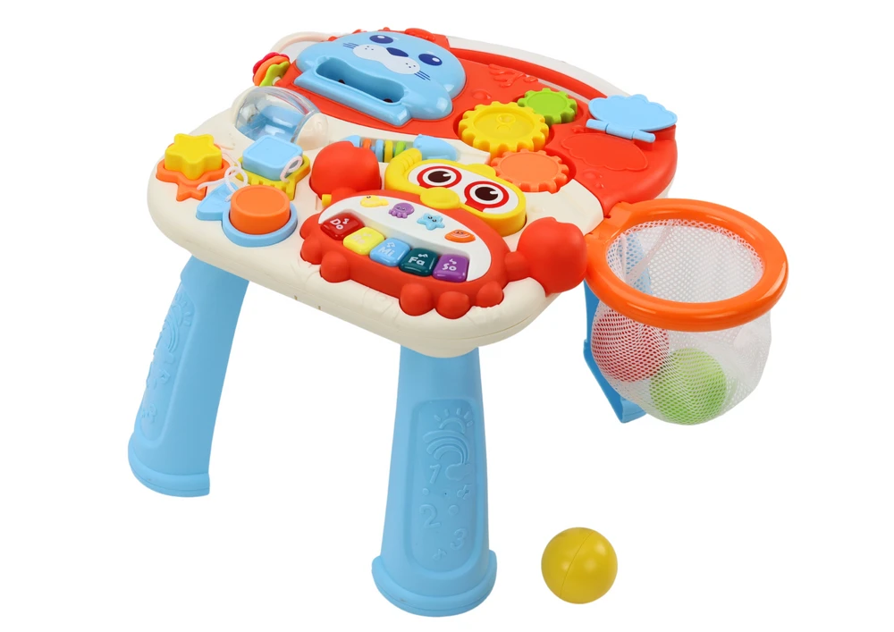 Lean Toys Stumdukas ir interaktyvus edukacinis stalas 2in1 Huanger, raudonas
