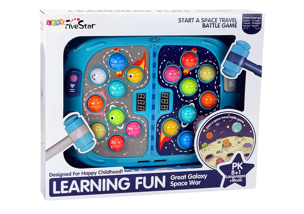 Lean Toys Interaktyvus kosminis žaidimas „Wack A Mole“