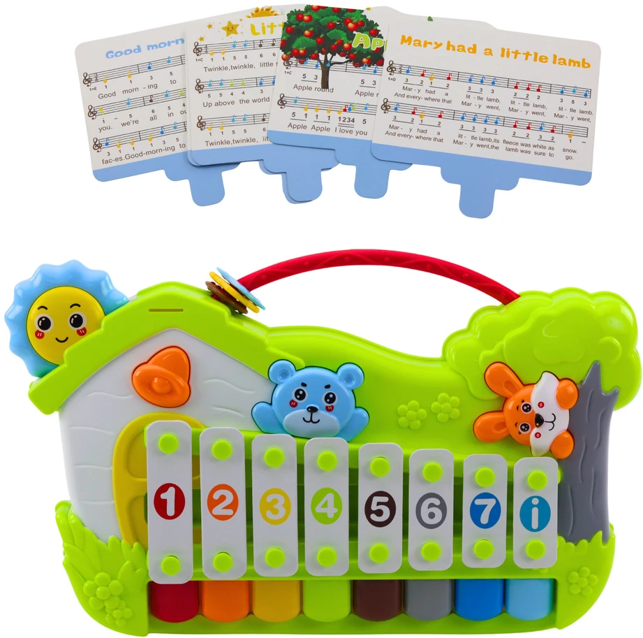 Lean Toys Vaikiškas muzikinis pianinas su ksilofonu ir melodijomis