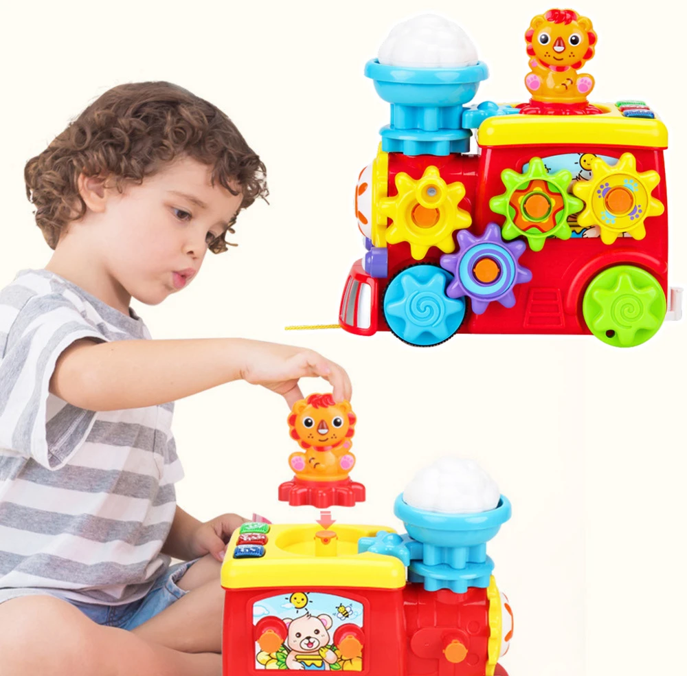 Lean Toys Interaktyvus muzikinis traukinukas