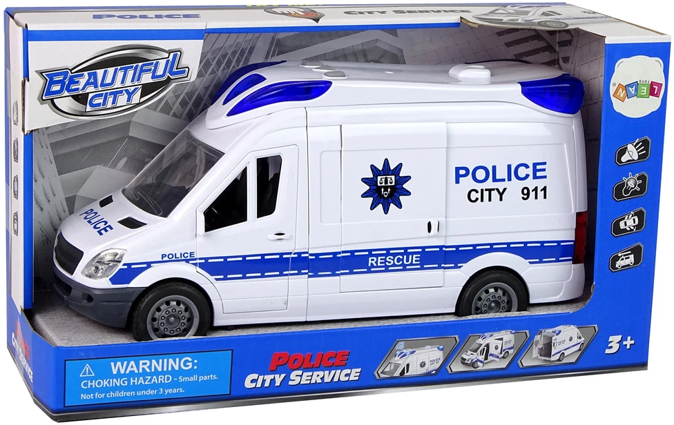 Lean Toys Policijos Radijo Automobilis su Šviesos ir Garso Efektais