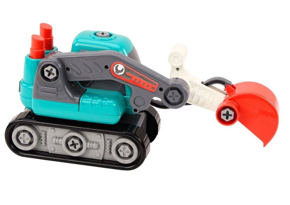 Lean Toys Vaikiškas surenkamas vikšrinis ekskavatorius