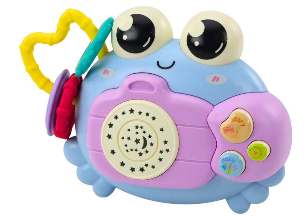 Lean Toys Mėlynas krabas su barškučiu ir projektoriumi