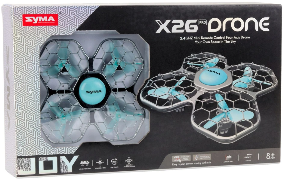 Lean Toys RC dronas Syma X26 Pro su LED apšvietimu ir akrobatikos režimu