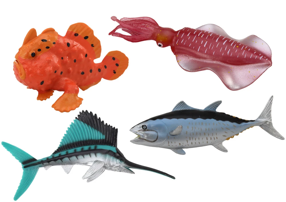 Lean Toys Jūros gyvūnų figūrėlių rinkinys (4 vnt.)