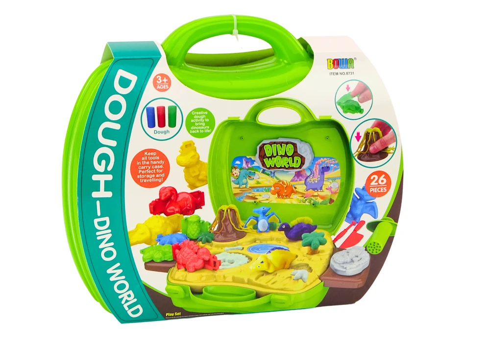 Lean Toys Dinozaurų pasaulio modelinas lagamine