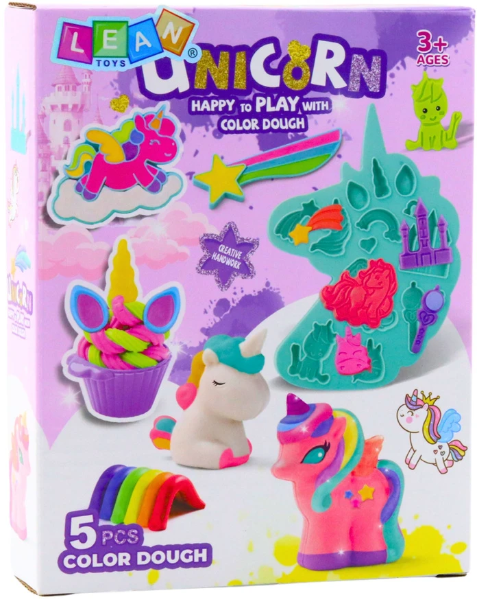 Lean Toys Kūrybinis rinkinys vaikams Vienaragis su moliu ir formomis