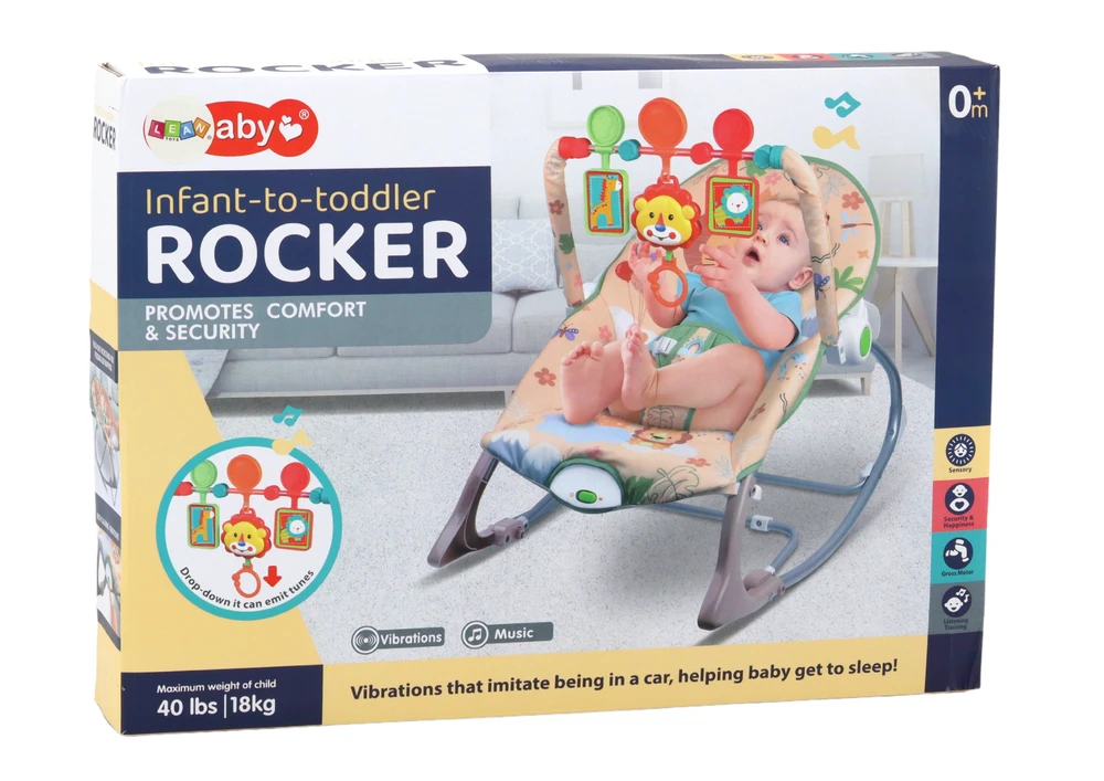 Gultukas-sūpynės su vibracija Lean Toys Rožinė Lion 2in1