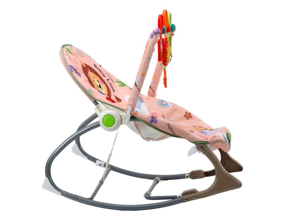 Gultukas-sūpynės su vibracija Lean Toys Rožinė Lion 2in1