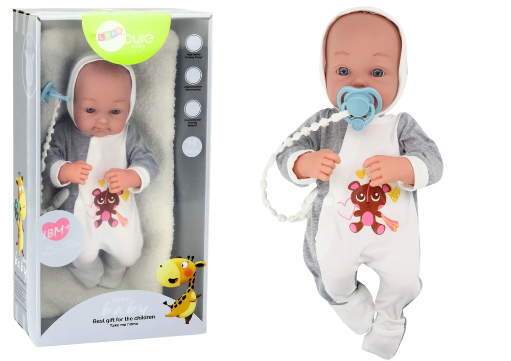 Lean Toys Lėlytė su čiulptuku ir aksesuarais, 35 cm