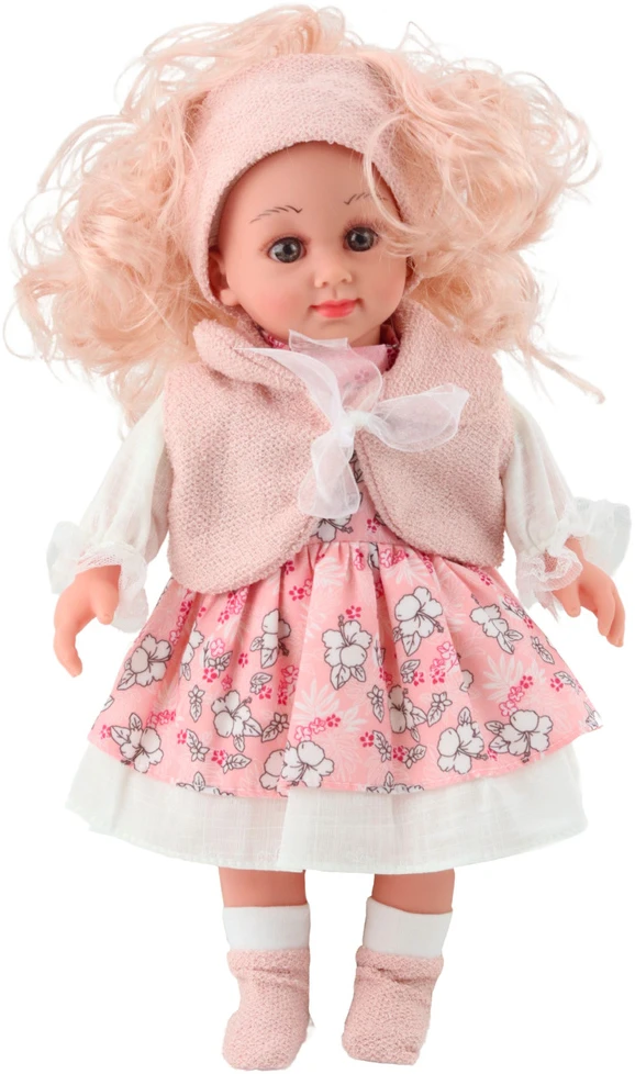 Lean Toys Lėlė Sweet Angel 36 cm su Rožine Suknele