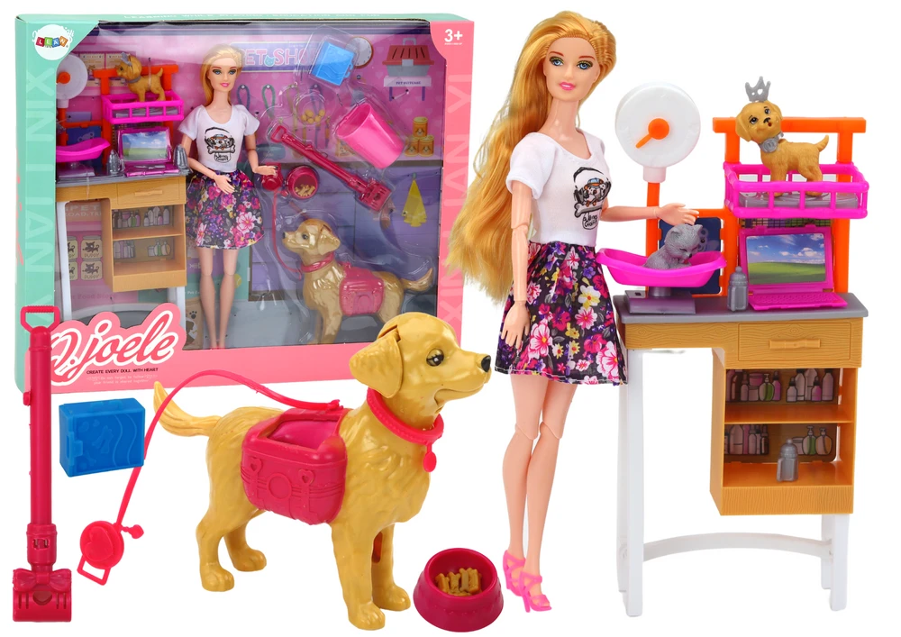 Lean Toys Lėlė su priedais Veterinarė