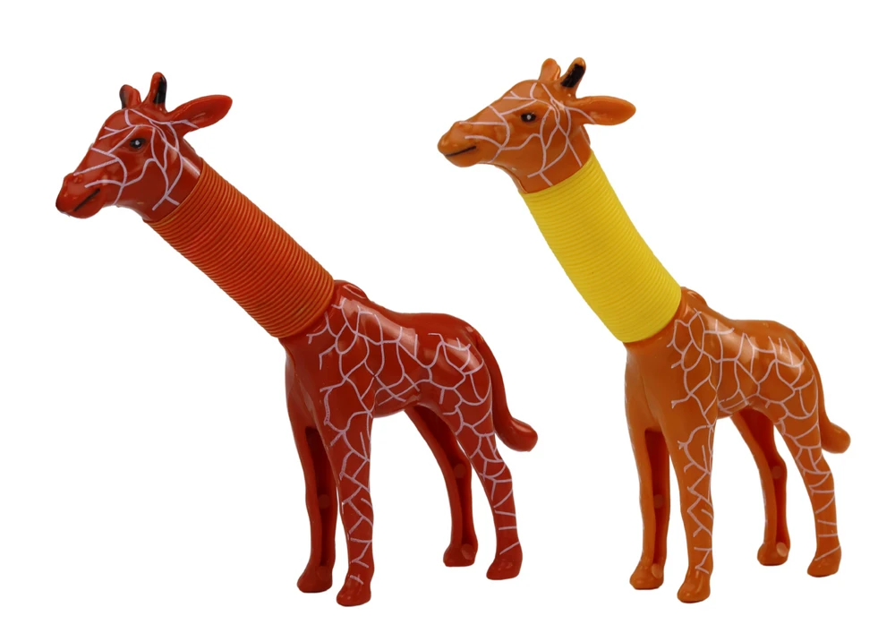 Lean Toys Žirafos formos tempiantis LED pop žaislas