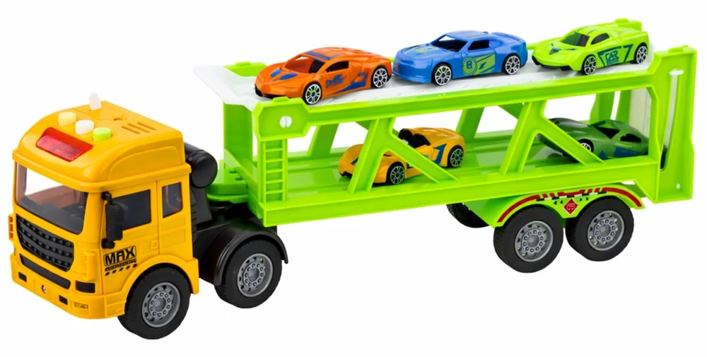 Lean Toys Žaislinis vilkikas su automobiliais 35 cm