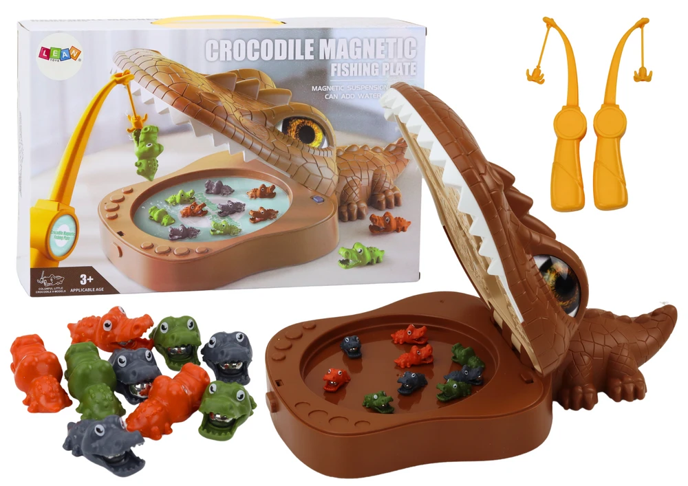 Magnetinis žuvų gaudymo žaidimas Lean Toys, rudas