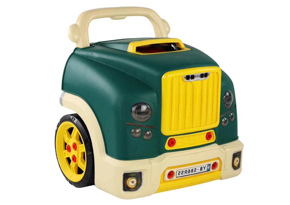 Žaislinis sunkvežimis dirbtuvės Lean Toys, su įrankiais