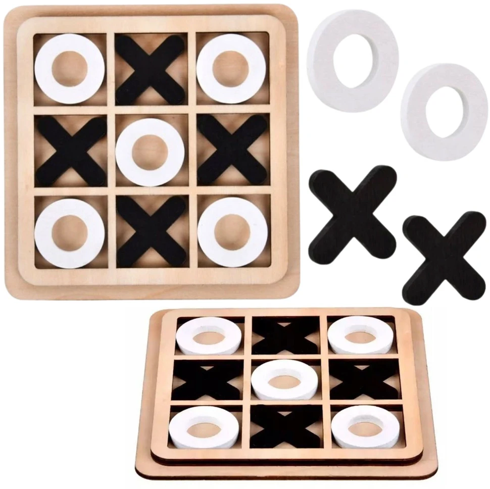 Lean Toys Tic-tac-toe strateginis loginis medinis žaidimas