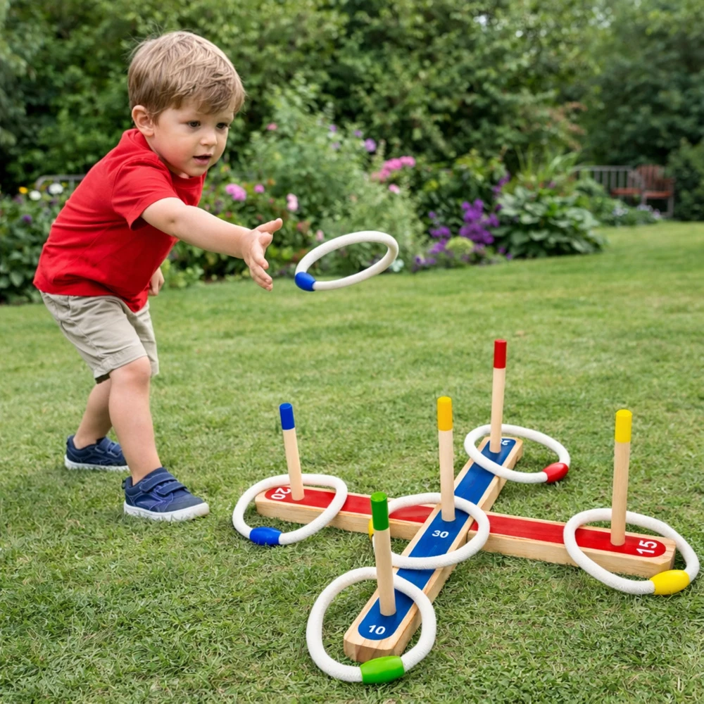 Lean Toys Žiedų mėtymo žaidimas įvairių spalvų