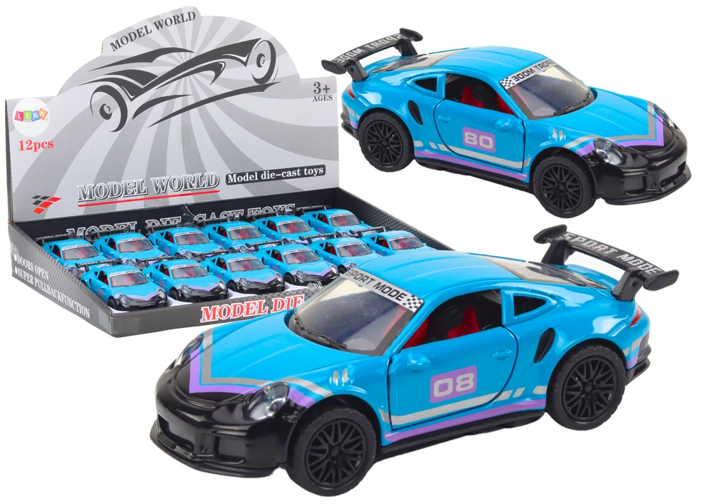 Lean Toys Turkio spalvos sportinis automobilis 1:32 su trinties pavara