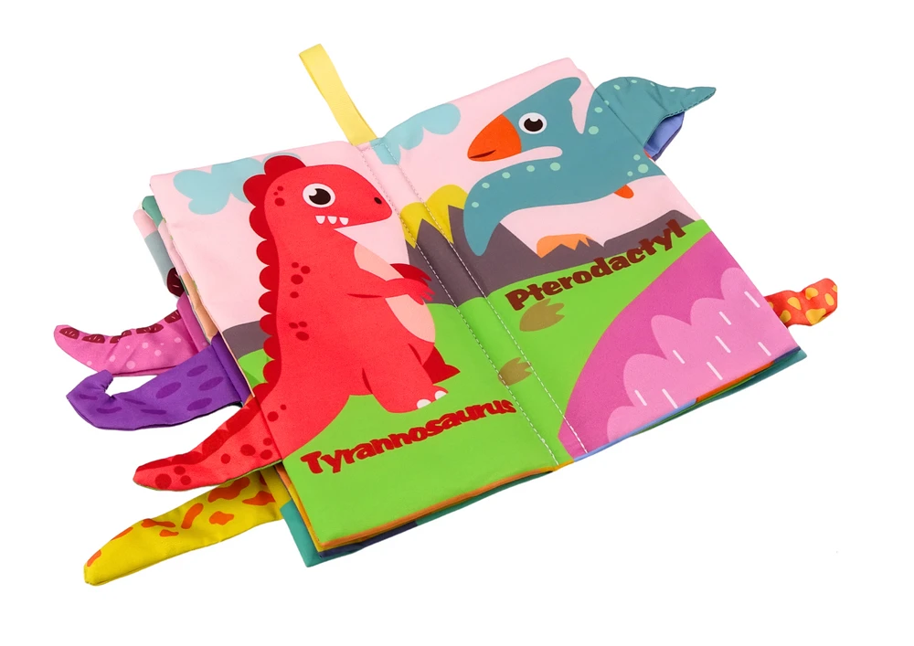 Lean Toys Interaktyvi minkšta knyga vaikams su dinozaurais