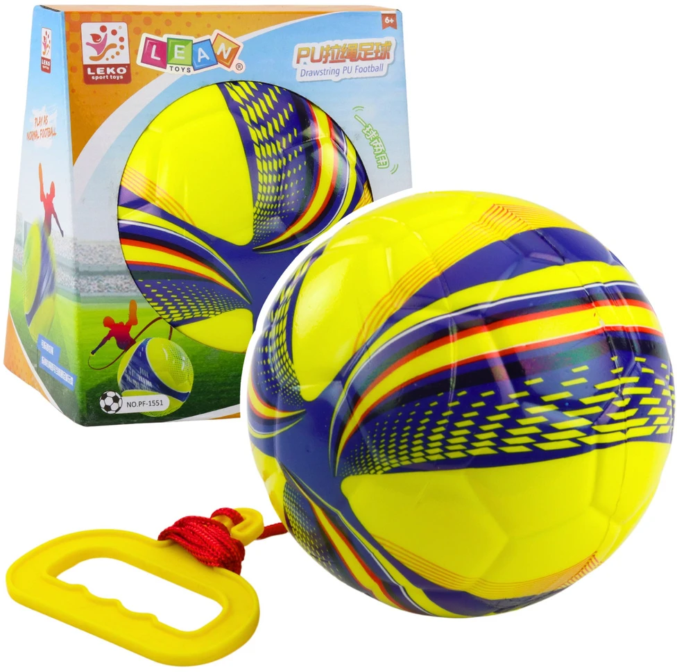 Lean Toys Minkštas kamuolys su virvele 14 cm