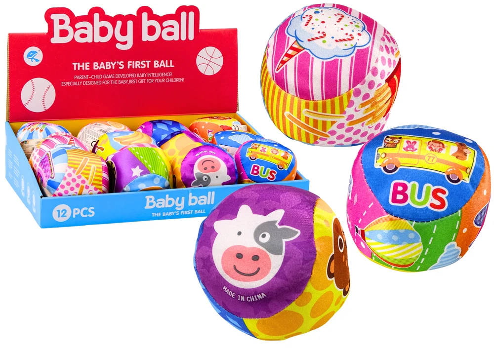 Lean Toys Minkštas vaikų kamuoliukas su barškučiu, 10 cm