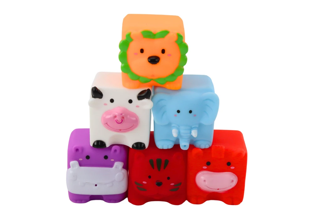 Lean Toys Minkšti vonios kubeliai gyvūnų formos