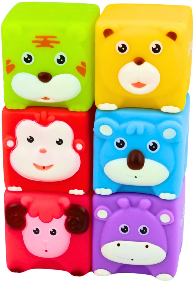 Lean Toys Guminės kaladėlės 6 vnt.