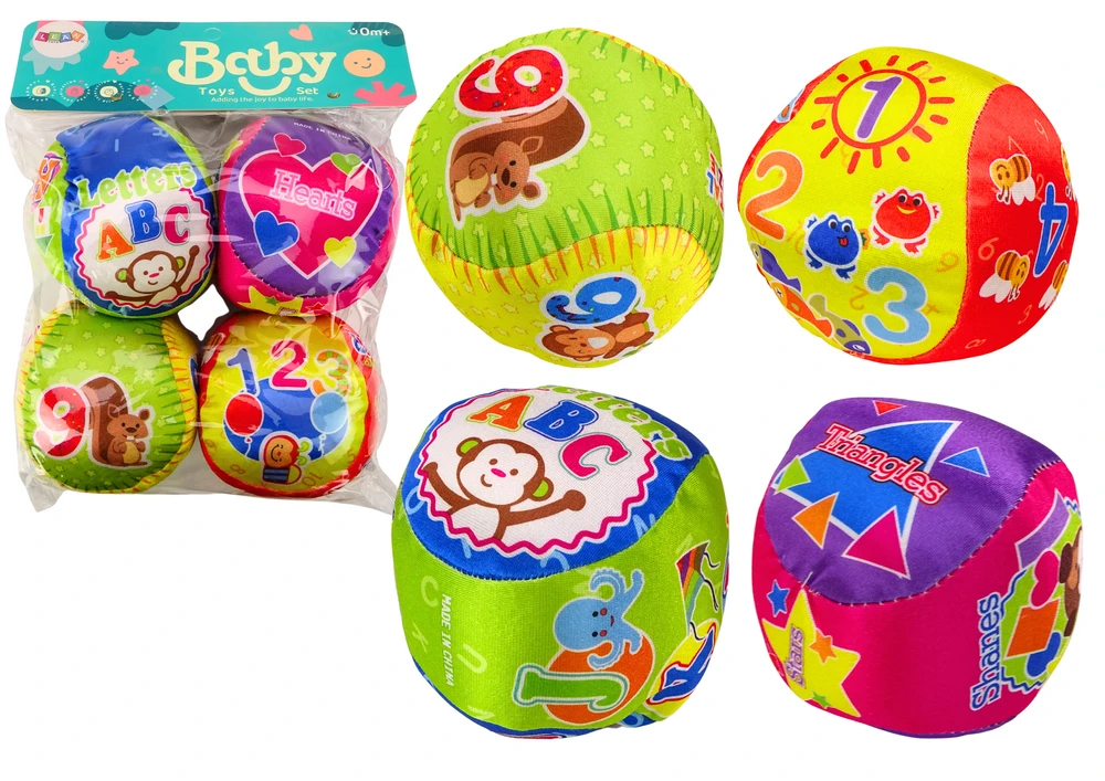 Lean Toys Minkštų kamuoliukų rinkinys, 4 vnt.