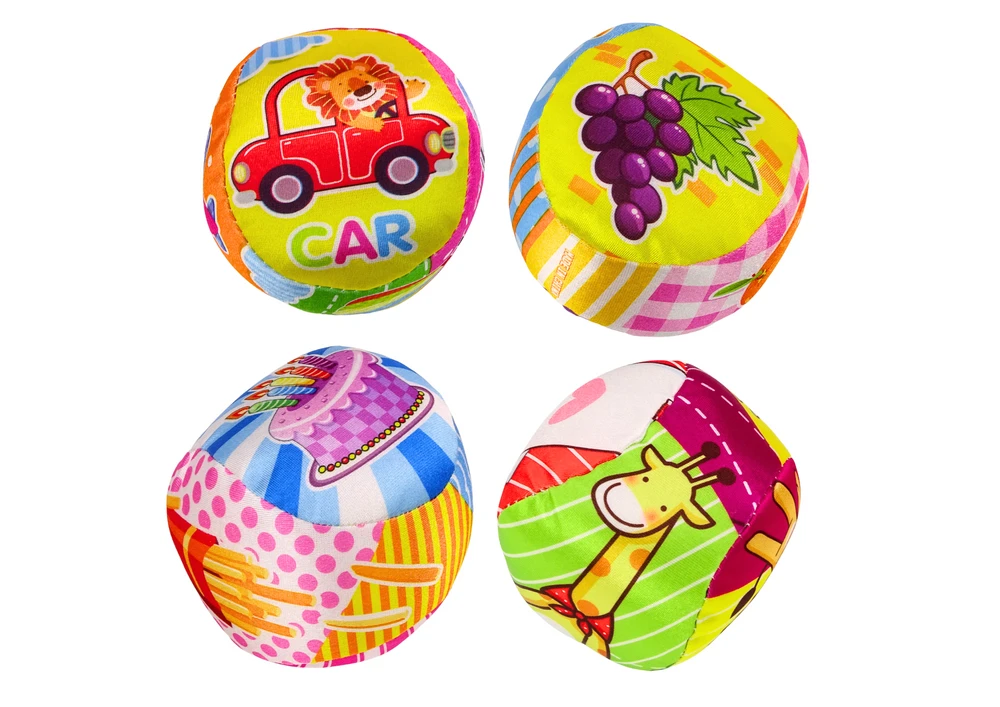 Lean Toys Minkšti kamuoliukai Vaikams, 4 vnt.