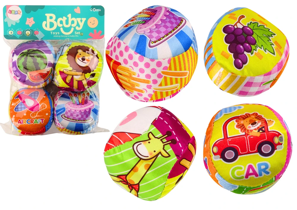 Lean Toys Minkšti kamuoliukai Vaikams, 4 vnt.