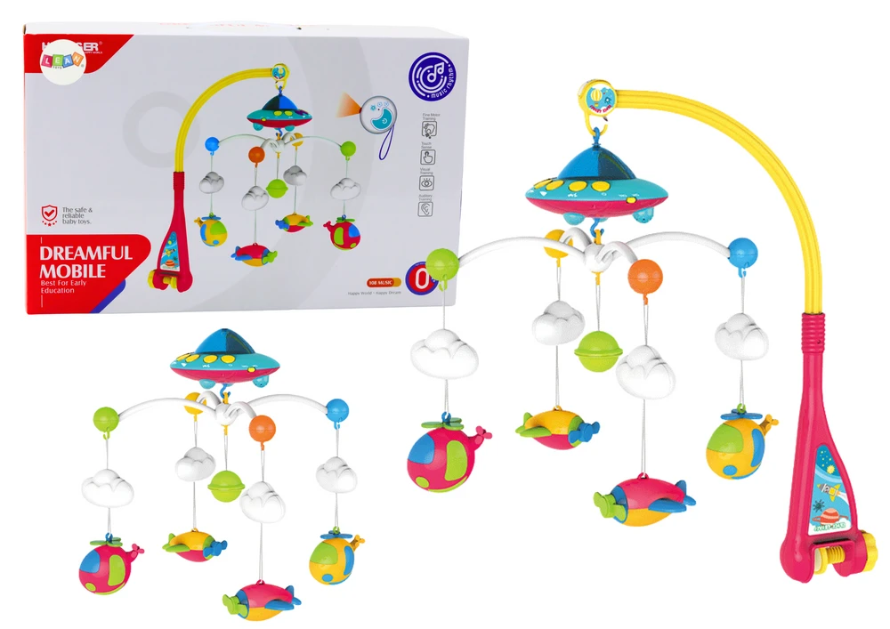 Lean Toys Vaikiška karuselė su projektoriumi ir 108 melodijomis