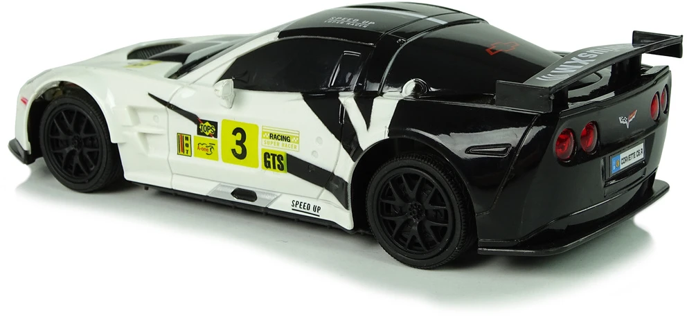 Lean Toys Nuotoliniu būdu valdomas sportinis automobilis Corvette C6.R, 2.4 G, 1:24, baltas