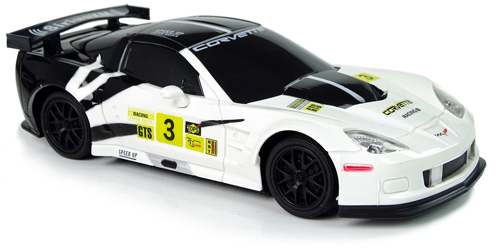 Lean Toys Nuotoliniu būdu valdomas sportinis automobilis Corvette C6.R, 2.4 G, 1:24, baltas