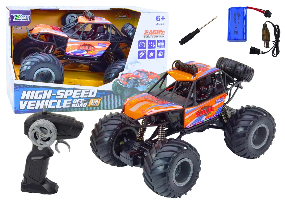 Lean Toys Bekelės radijo bangomis valdomas automobilis 1:8 su amortizatoriais