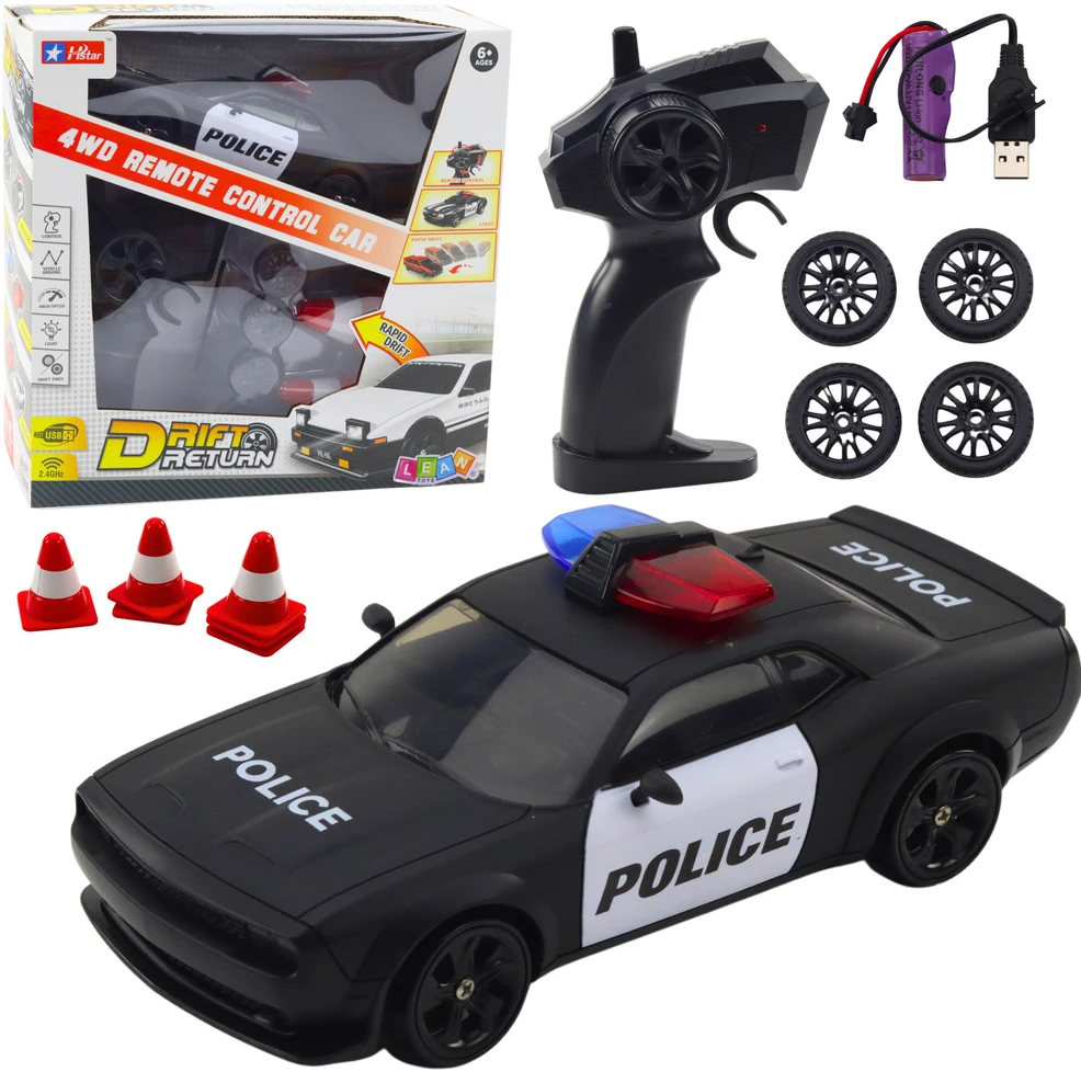 Lean Toys Nuotolinio valdymo policijos drifto mašina