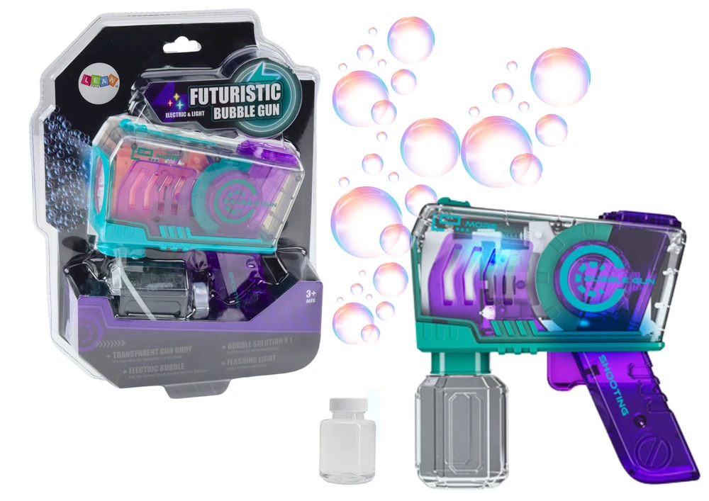 Lean Toys Purpurinis muilo burbuliukų šautuvas vaikams