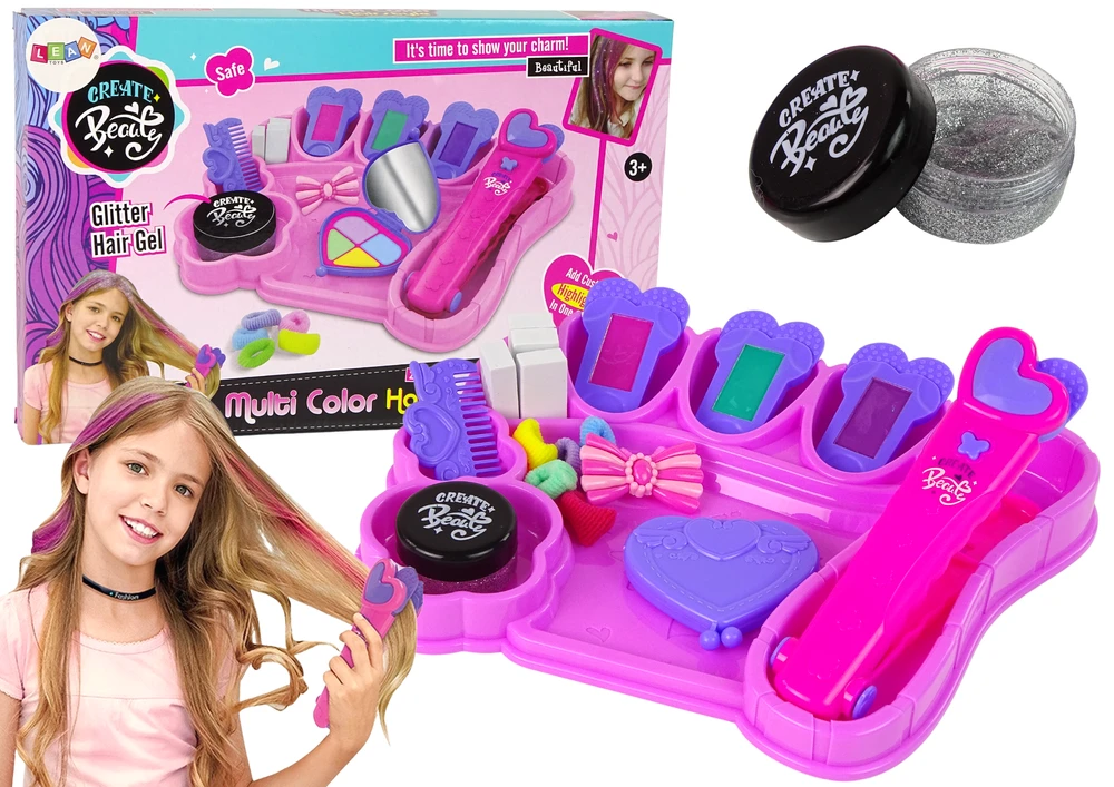 Lean Toys Plaukų dekoravimo rinkinys su kreidelėmis ir lygintuvu