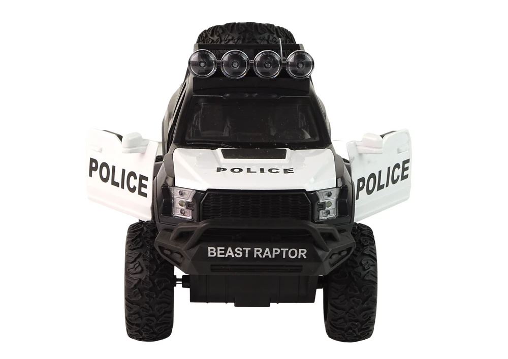Žaislinis policijos visureigis Lean Toys, baltas/juodas, 24x13,5x10 cm