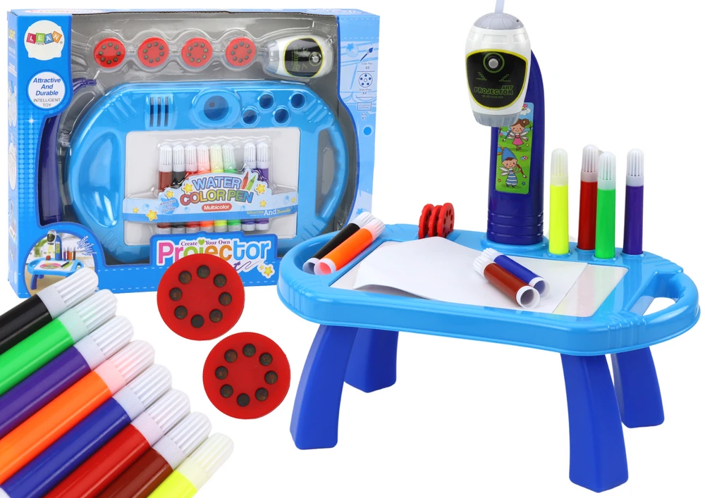 Lean Toys Piešimo projektorius su stalu vaikams