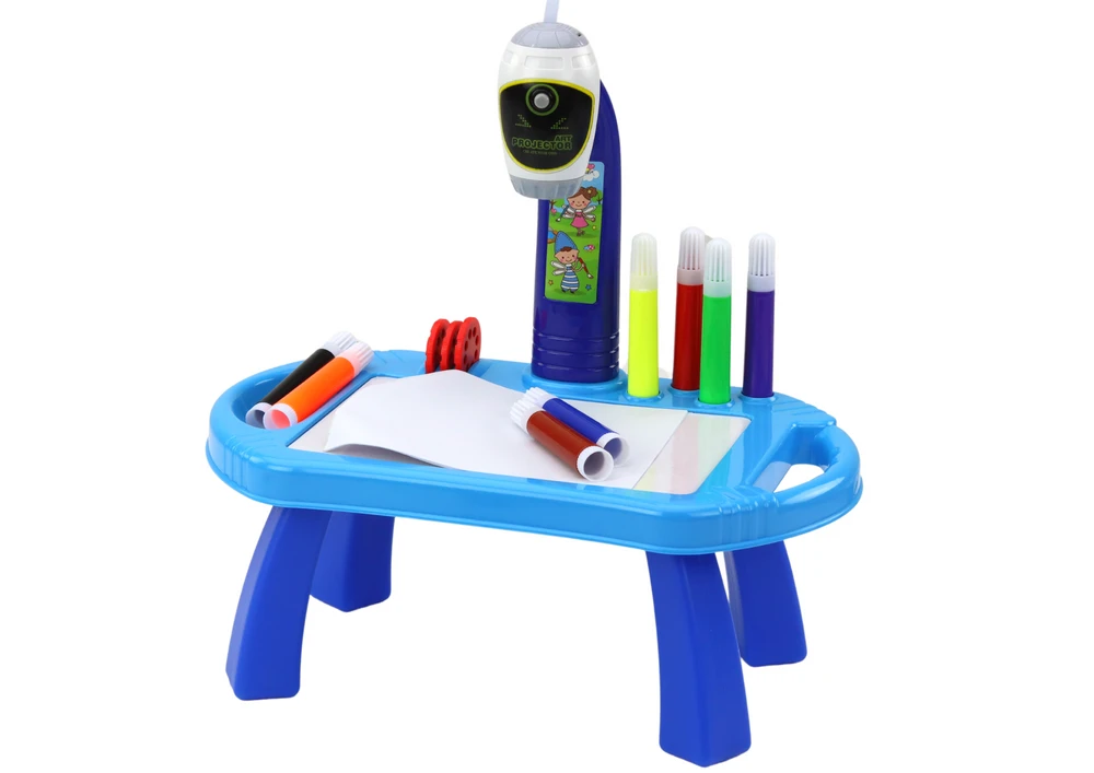 Lean Toys Piešimo projektorius su stalu vaikams