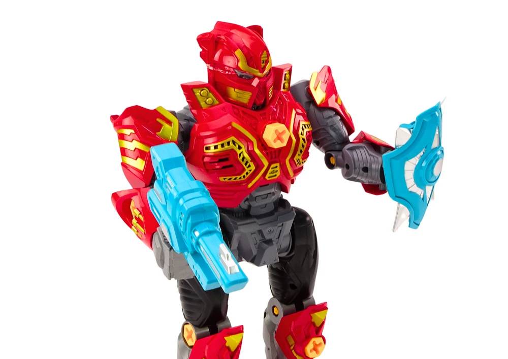 Lean Toys Raudonas robotas su gręžtuvu ir šviesomis