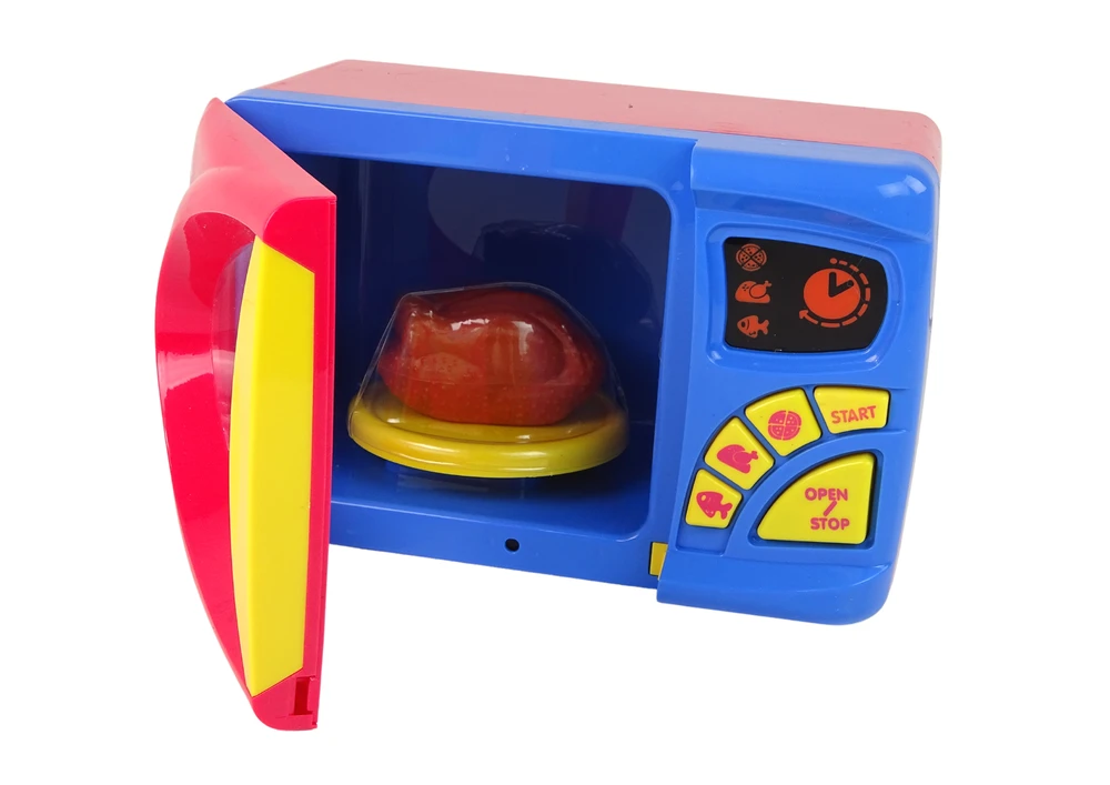 Lean Toys Žaislinė mikrobangų krosnelė su priedais vaikams nuo 3 metų