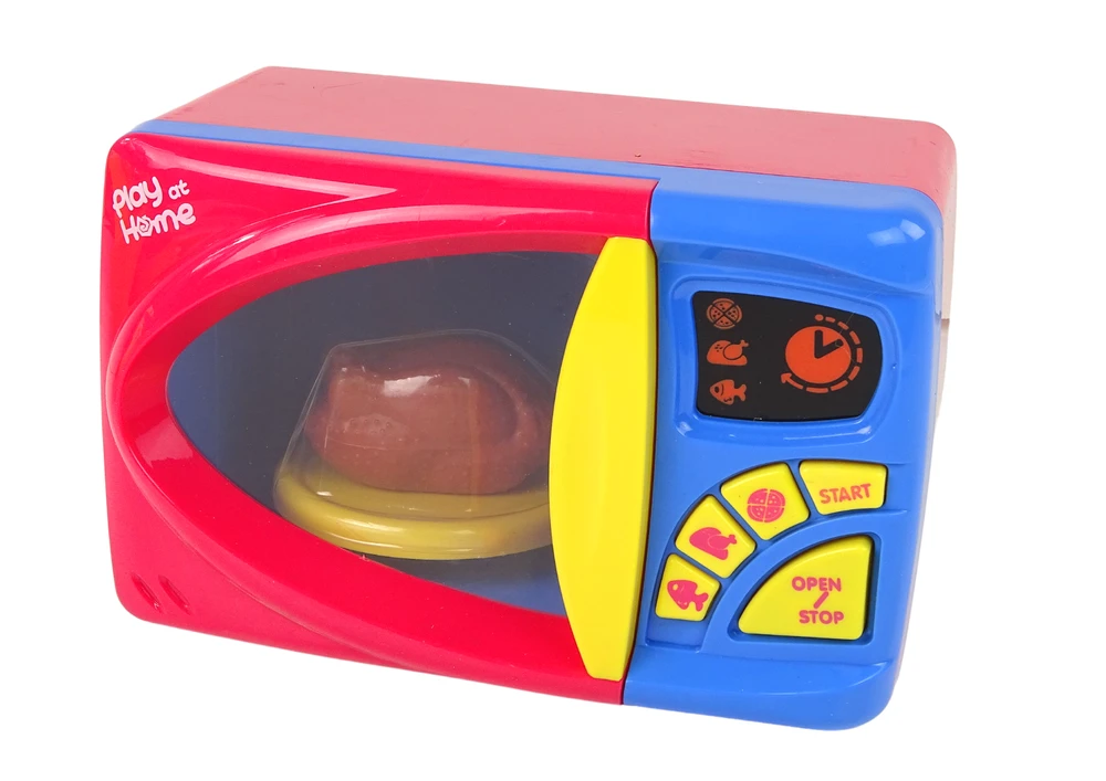 Lean Toys Žaislinė mikrobangų krosnelė su priedais vaikams nuo 3 metų