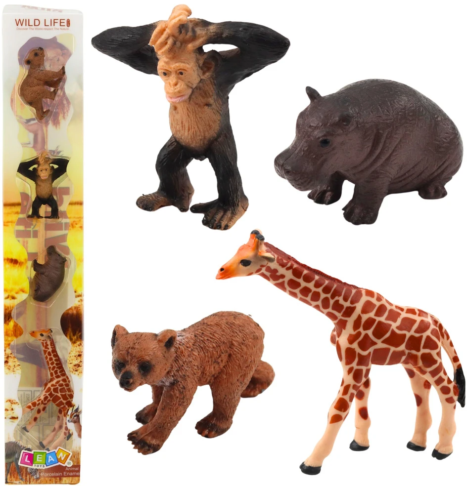Lean Toys Realistiškos laukinių gyvūnų figūrėlės 6-9 cm, 4 vnt.