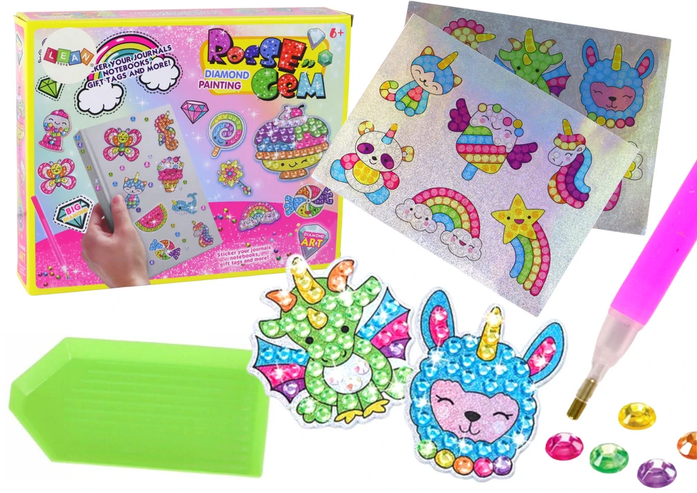 Lean Toys Vaikiškas deimantinių lipdukų rinkinys su priedais