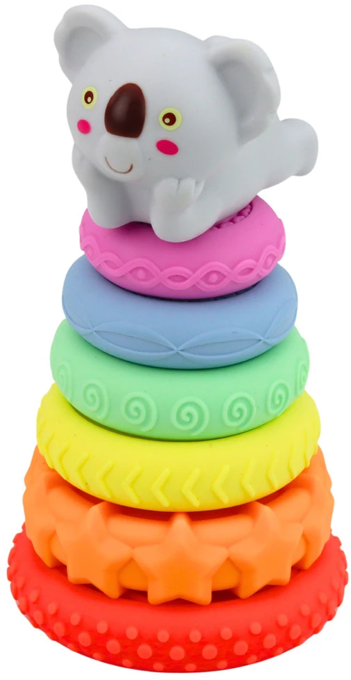 Lean Toys Sensorinė piramidė pastelinė 7 vnt.